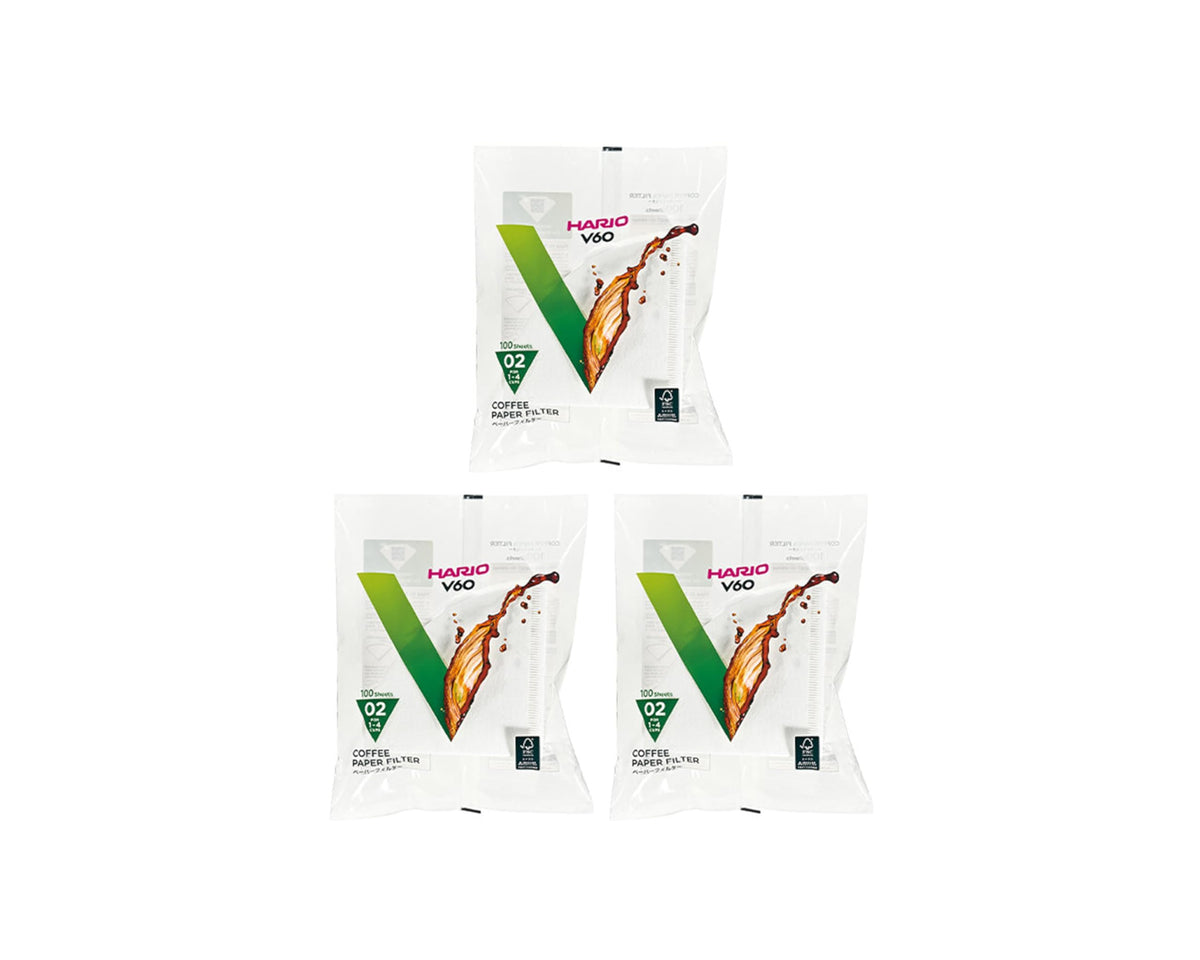 Hario V60 Paper Coffee Filter, Size 02, White, 300ct
