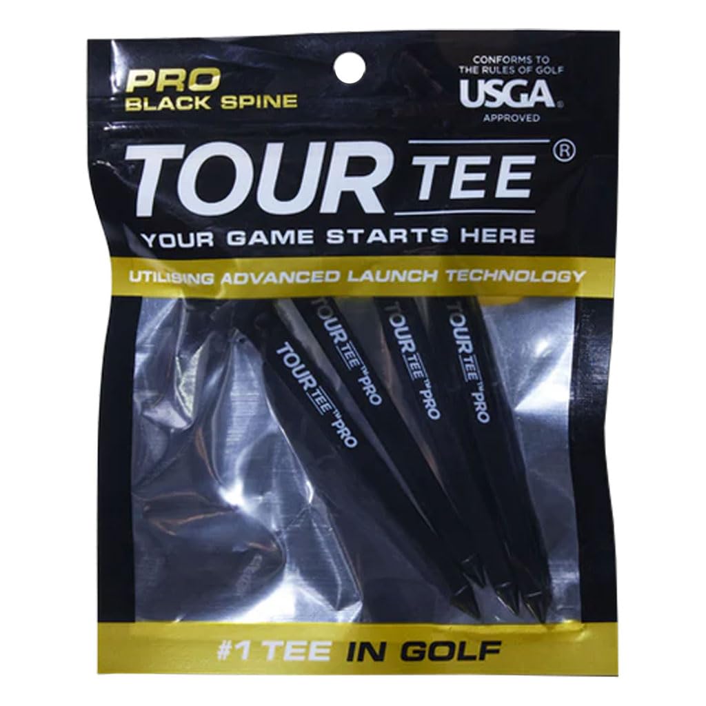 Golf Tee Tour Tee Pro Black Limited Edition 4 Pack Long