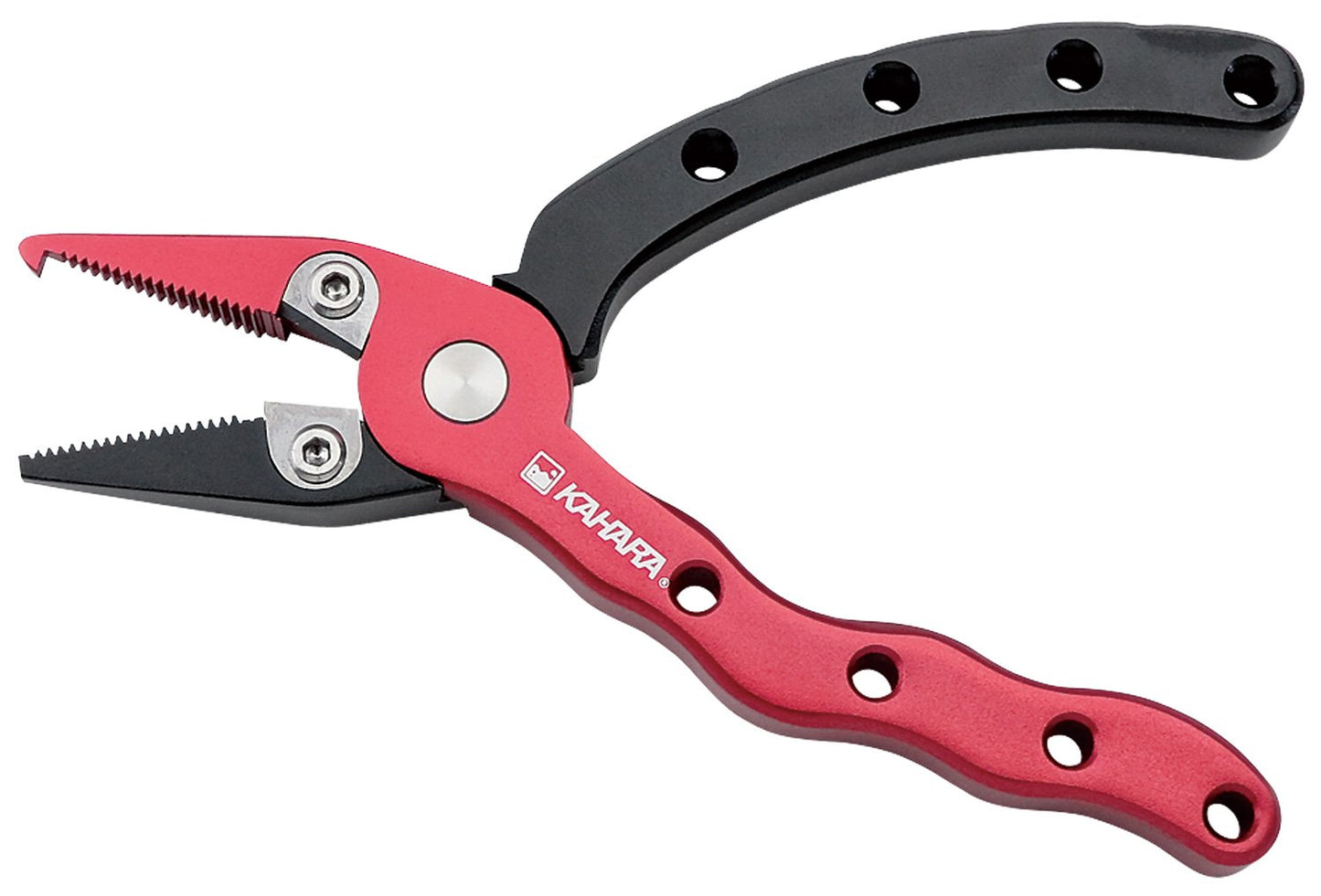 Kahara Japan 4.5 Inch Aluminum Pliers & Belt Holder, Black/Red