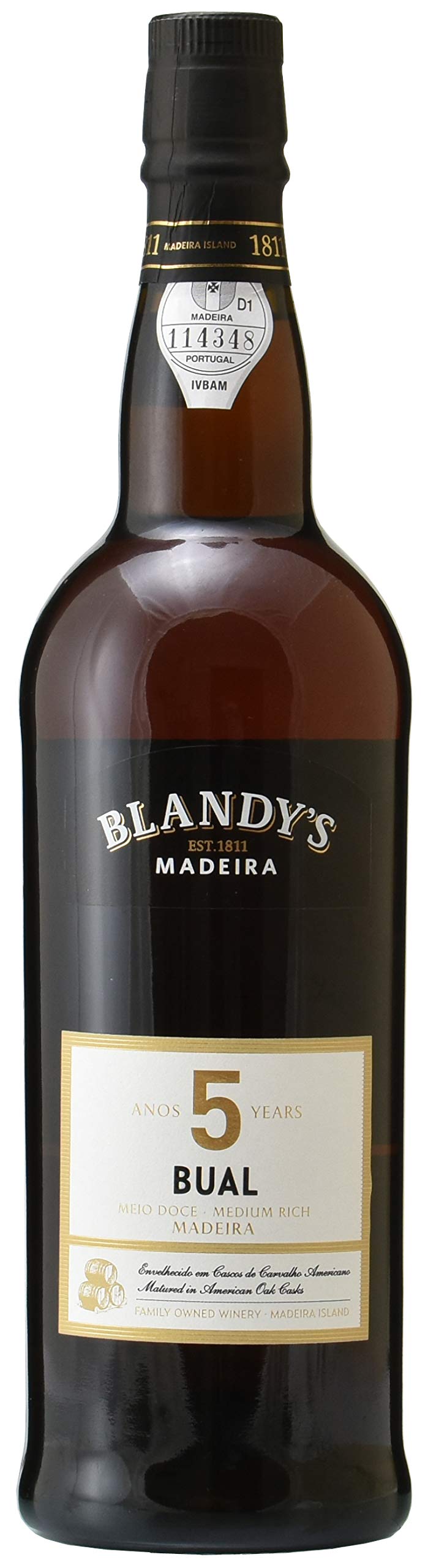 Brandies Madeira Bual 5 Years White Wine Sweet Mouth Portugal 25.4 fl oz (750 ml)