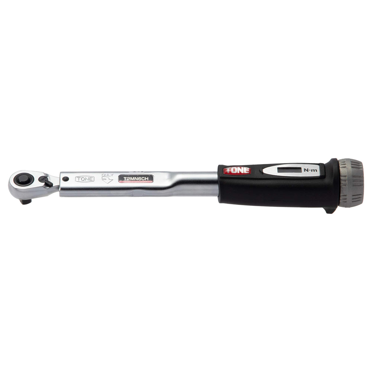 TONE T2MN6CH-QL Preset Torque Wrench (Direct Set, Compact Head Type), 0.25 inch (6.35 mm) Drive (1/4 inch), Black, 6N·m