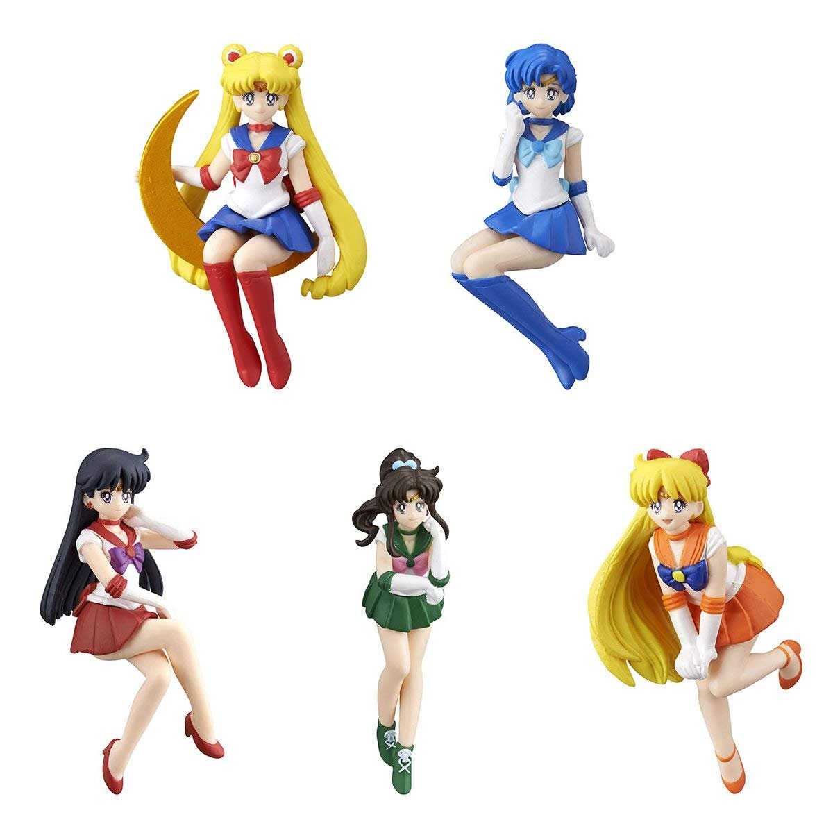 Gashapon Sailor Moon Landed Sitting Desktop Decorate Your Desk Figure Set of 5