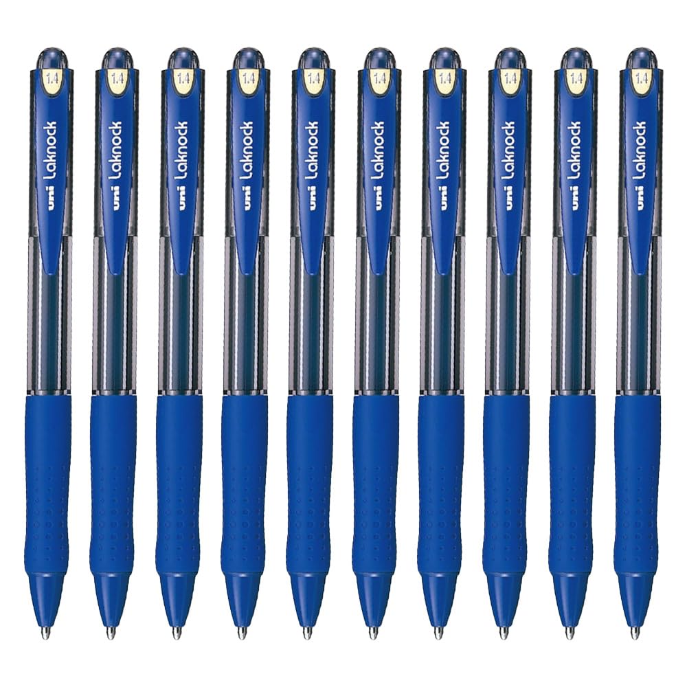 三菱鉛筆 Ballpoint Pen Very Easy Knock Chunky 1.4 mm Blue Pack of 10