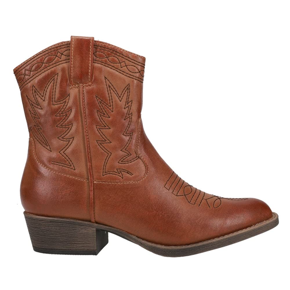 Coconuts Women's Pistol Western Boot, Cognac, 6