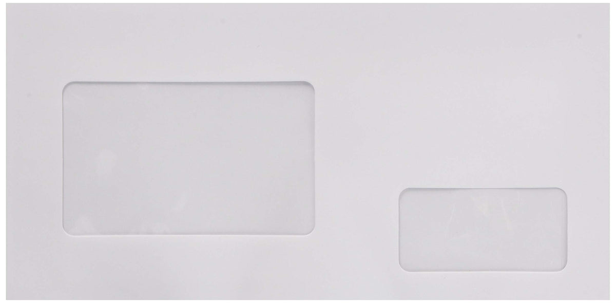 Sukko Kogyo Envelopes, Double Window, White, 100 Sheets