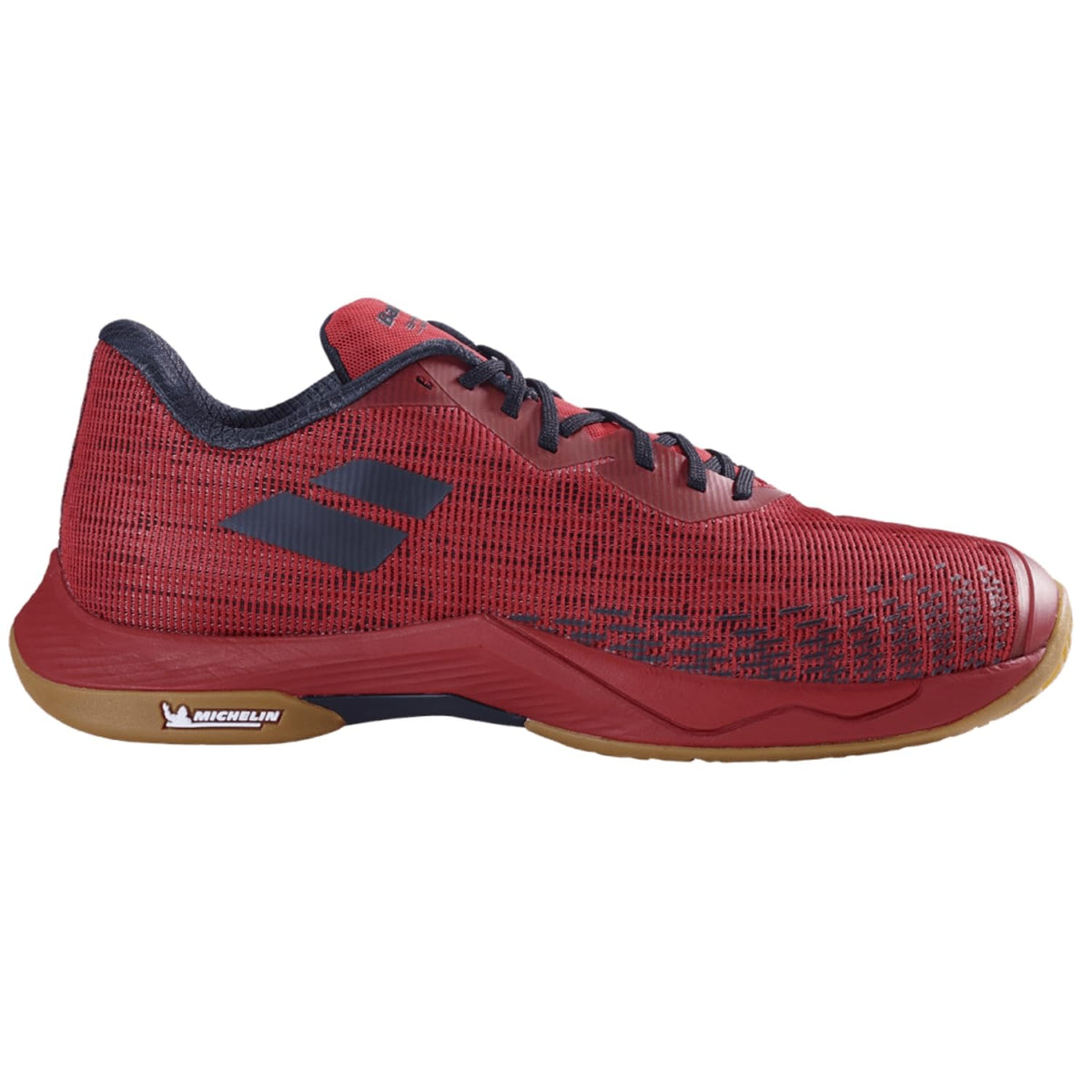 Babolat Shadow Spirit 2 Badminton Shoes for Men|Ideal for Badminton,Squash,Table Tennis,Volleyball | Dynamic Cushioning | Light Weight | Comfort, Breathable and Flexible, Black/Poppy Red, 9 UK