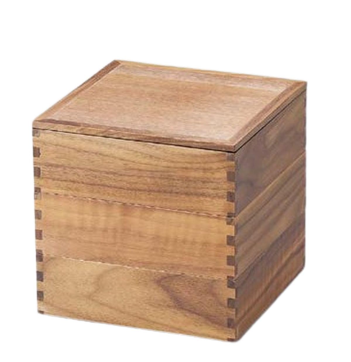 J-kitchens Excursion Lunch Box, Made in Japan, Wood, Walnut 60, Triple Layer, Inner Black (1 Pair), 7.2 inches (18.2 cm), New Year