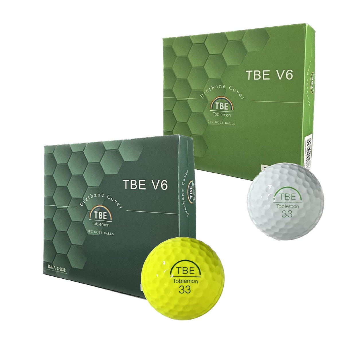 TOBIEMON V6 3 Piece Urethane Ball Competition White 9 Balls (Yellow)