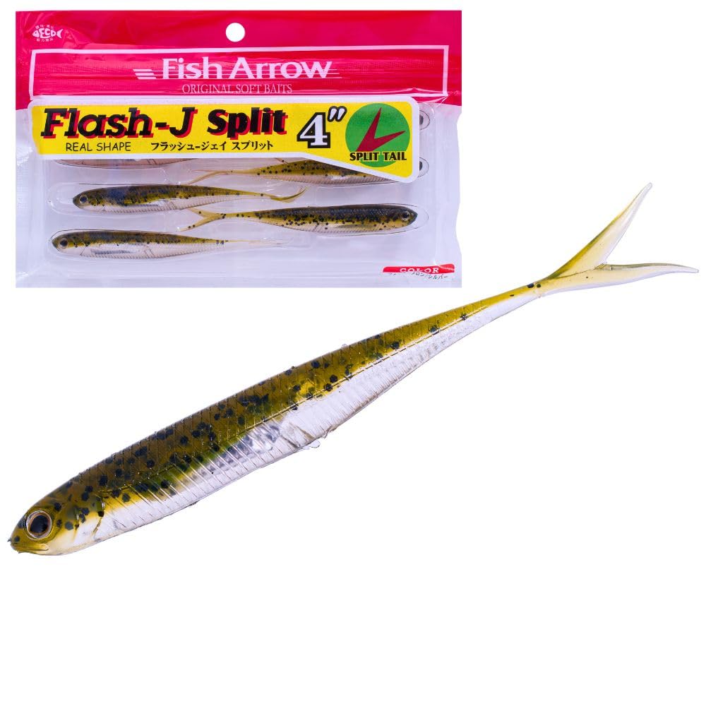 Fish Arrow Flash J Split Tail Shad Watermelon Silver