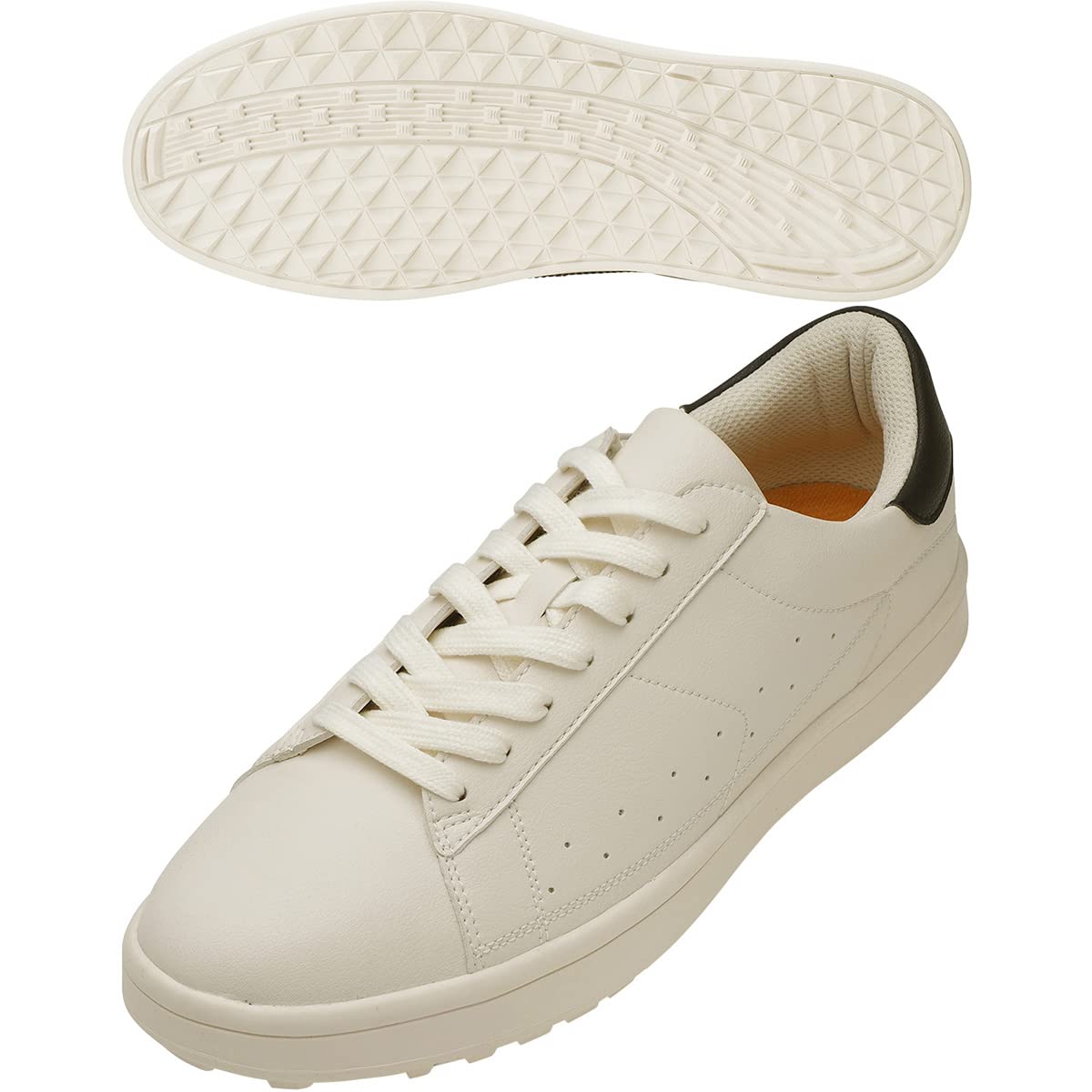 Turf Design Men's Golf Shoes, Casual Spikeless Shoes, Ivory/Navy, US Men's Size 8 (26.0 cm)