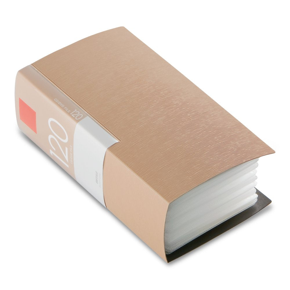 バッファロー Buffalo BSCD01F120BG CD & DVD File Case, Book Type, Holds 120 Sheets, Beige