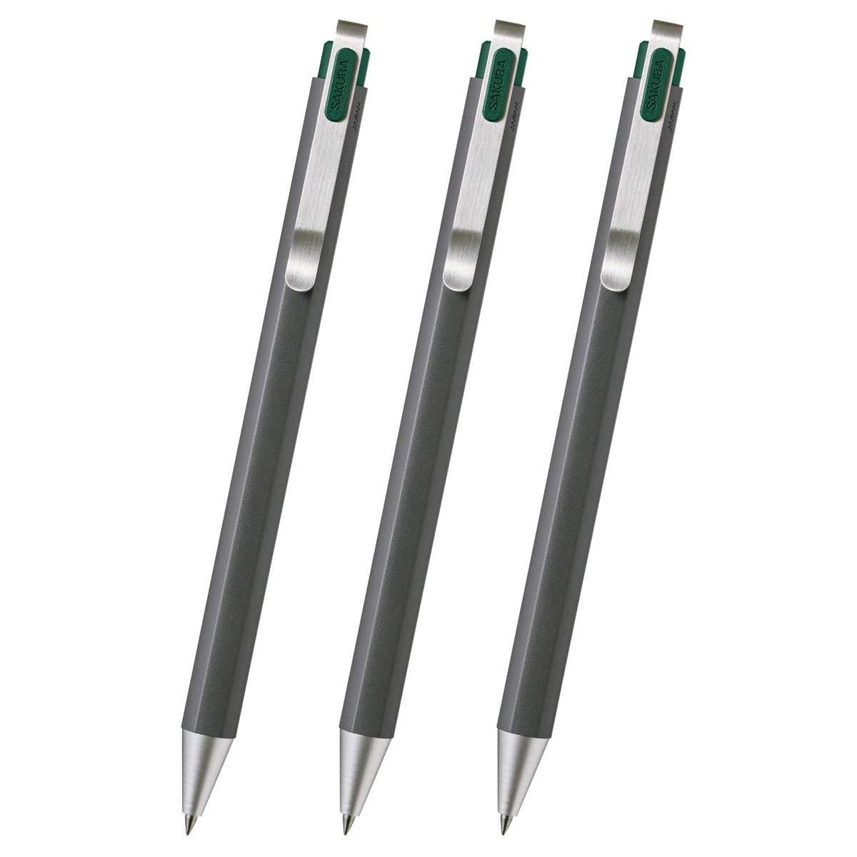 Sakura Craypas GBR205#30 Gel Ink Ballpoint Pen, Ball Sign, iD, Forest Black, 0.02 inches (0.5 mm), 3 Pieces