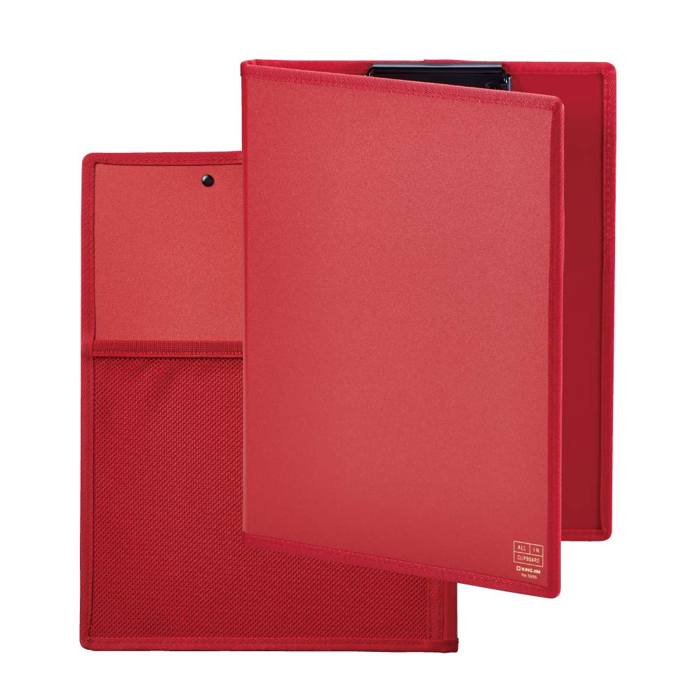 King Jim 5995 Clipboard All-in with Cover, A4, Short Side Binding, Bi-Fold
