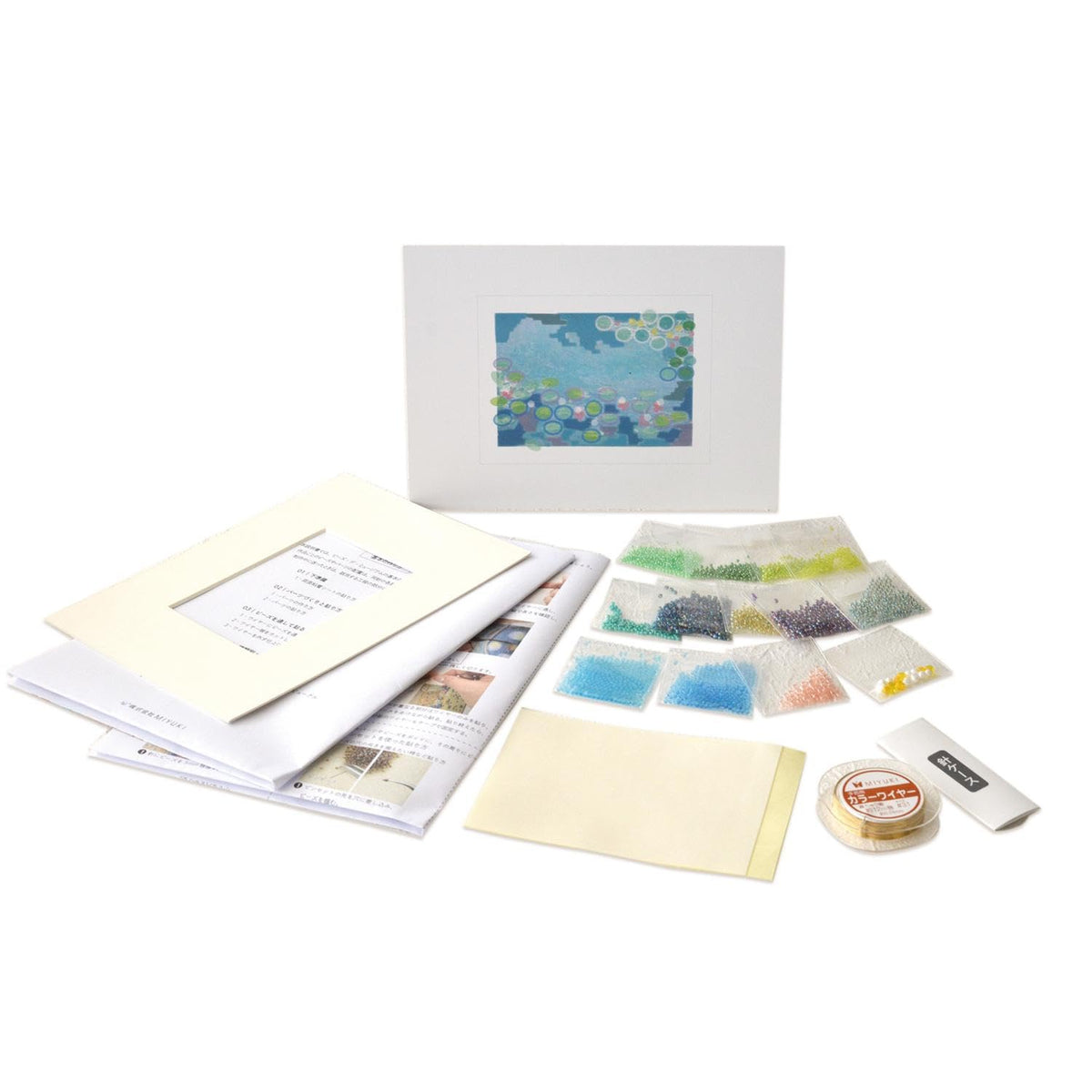 Miyuki +Beads Museum Single Piece Bead Art Making Kit (No Frame) Monet Water Lily MK004-2