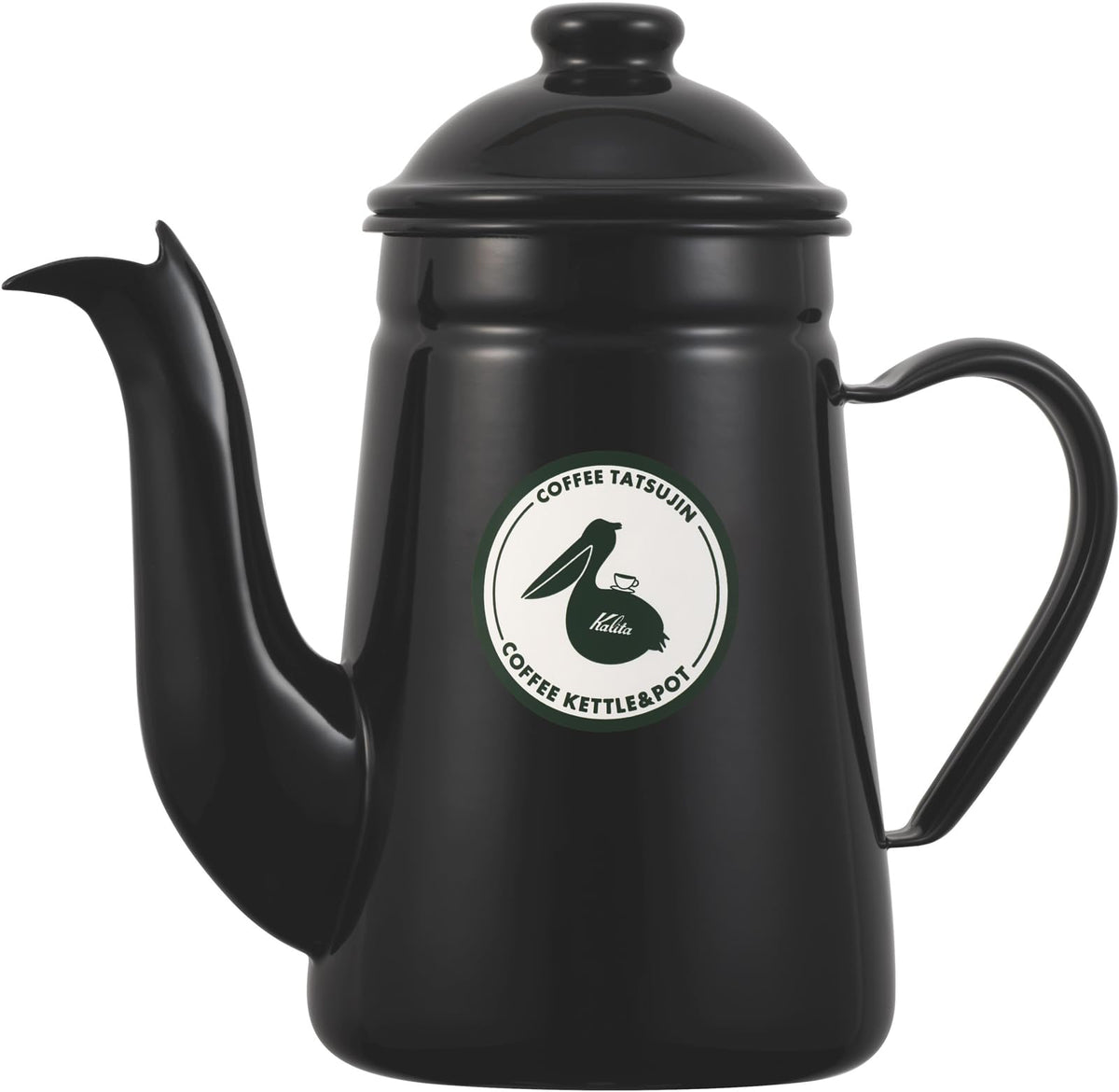 Carita Kalita #52303#52303 Drip Pot, Kettle, Kettle, Coffee Maker, Yakan Server, Black, Black, 33.8 fl oz (1000 ml), Open Fire, Enameled Coffee Master, Pelican, Made in Japan