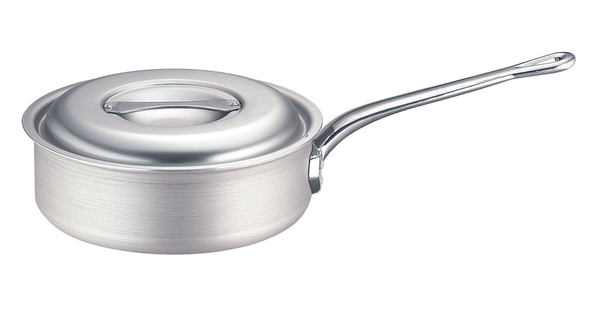 Endo Shoji TKG AKTF703 Shallow Type Single Handle Pot, 9.4 inches (24 cm), Induction Compatible, Aluminum