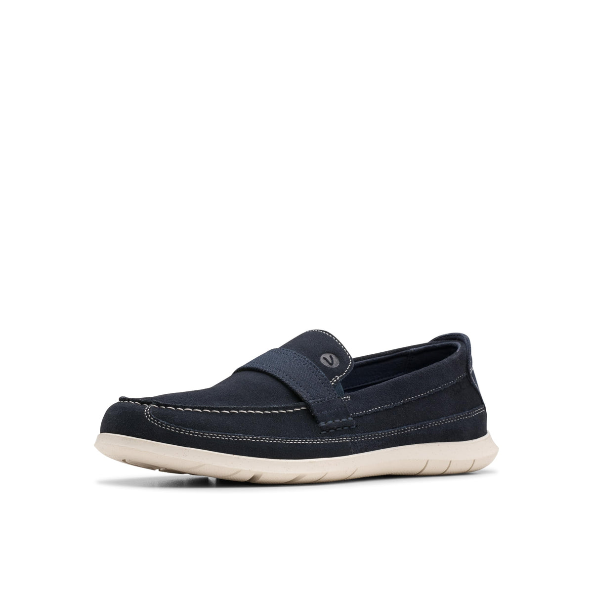 Clarks Collection Men's Flexway Band Loafer, Navy Suede, 10 Medium US