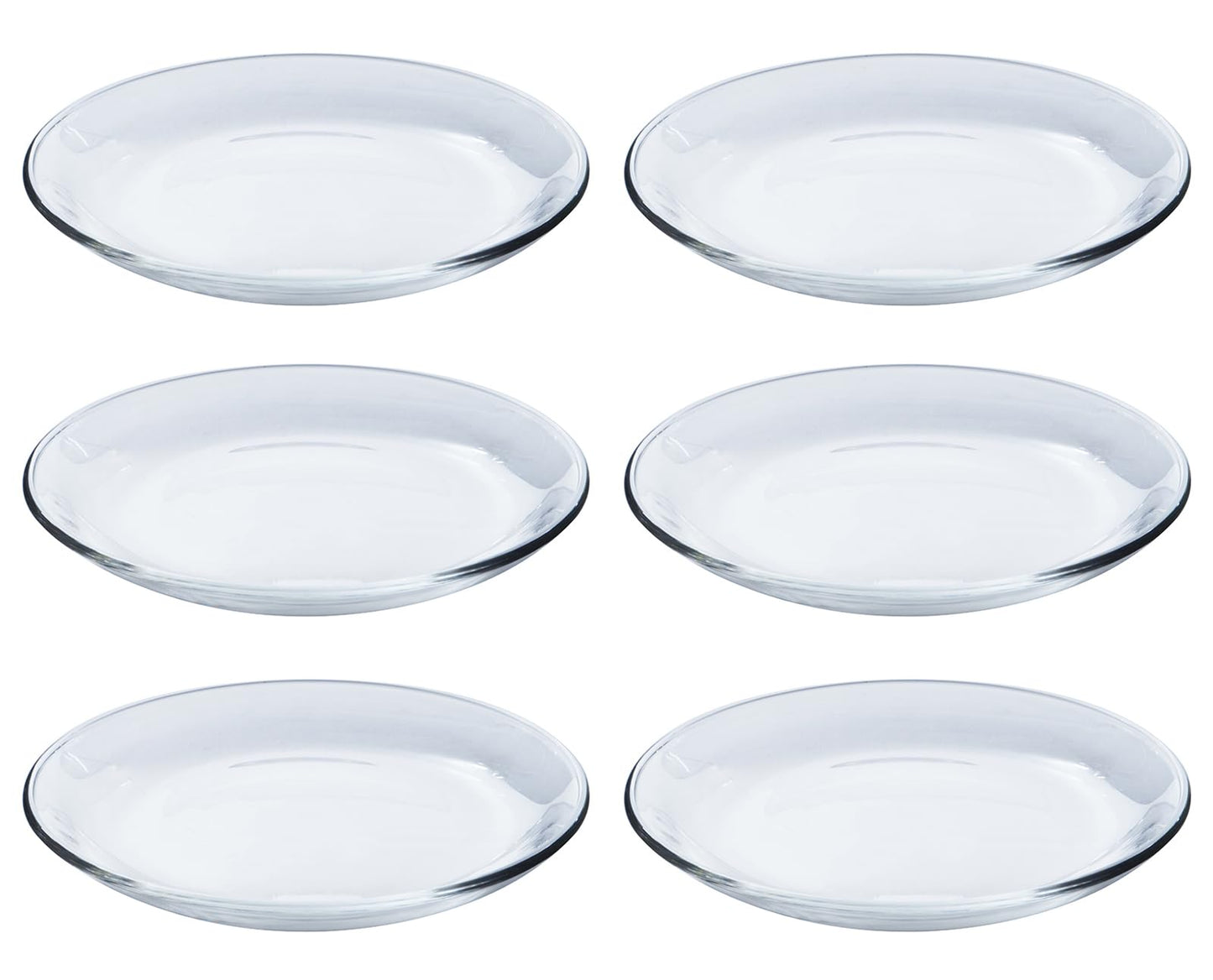 東洋佐々木ガラス Toyo Sasaki Glass P-19306 Medium Plate, Alpha, Plate 18, Approx. φ7.1 x 0.9 inches (18 x 2.2 cm), Made in Japan, Dishwasher Safe, Set of 6