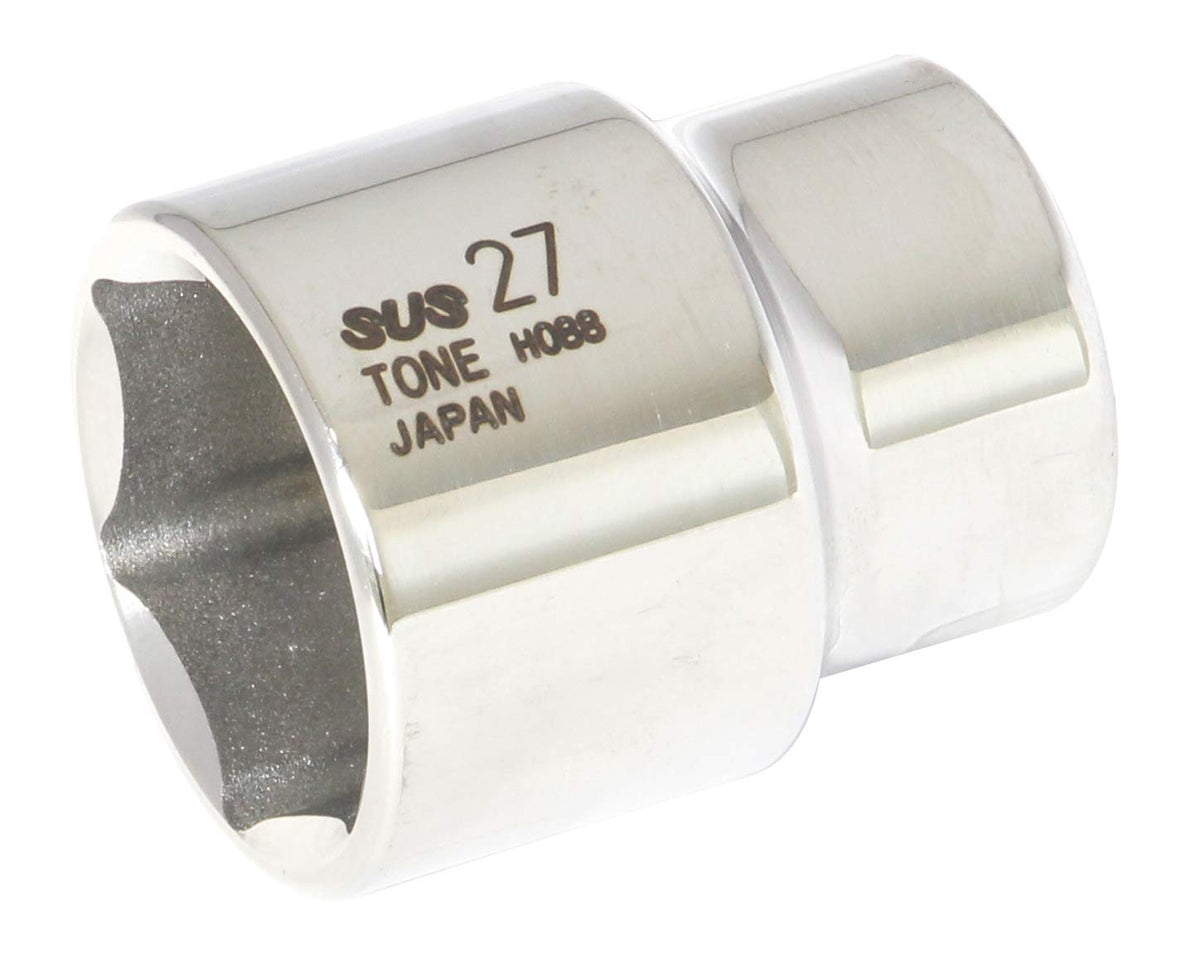 Stainless Steel 1/2" Drive 6 Point Metric Socket (S4V-27)
