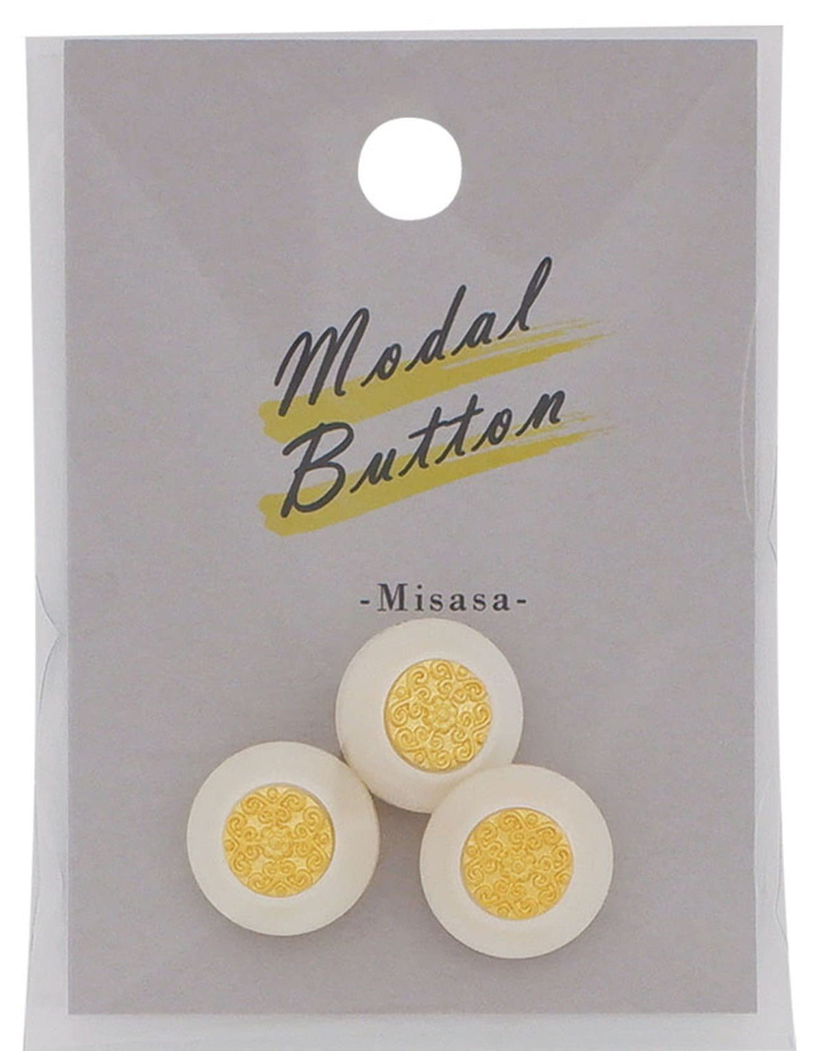 Misasa MB547 Decorative Buttons, 0.6 inches (15 mm), Pack of 3, Col. White