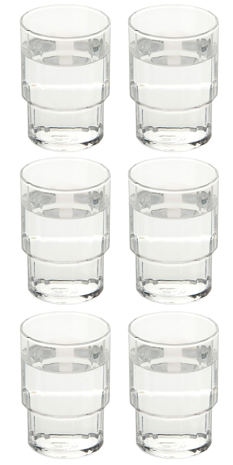 Toyo Sasaki Glass 00367HS Glass Tumbler, 8.5 fl oz (240 ml), HS Stack, Made in Japan, Dishwasher Safe, Pack of 6
