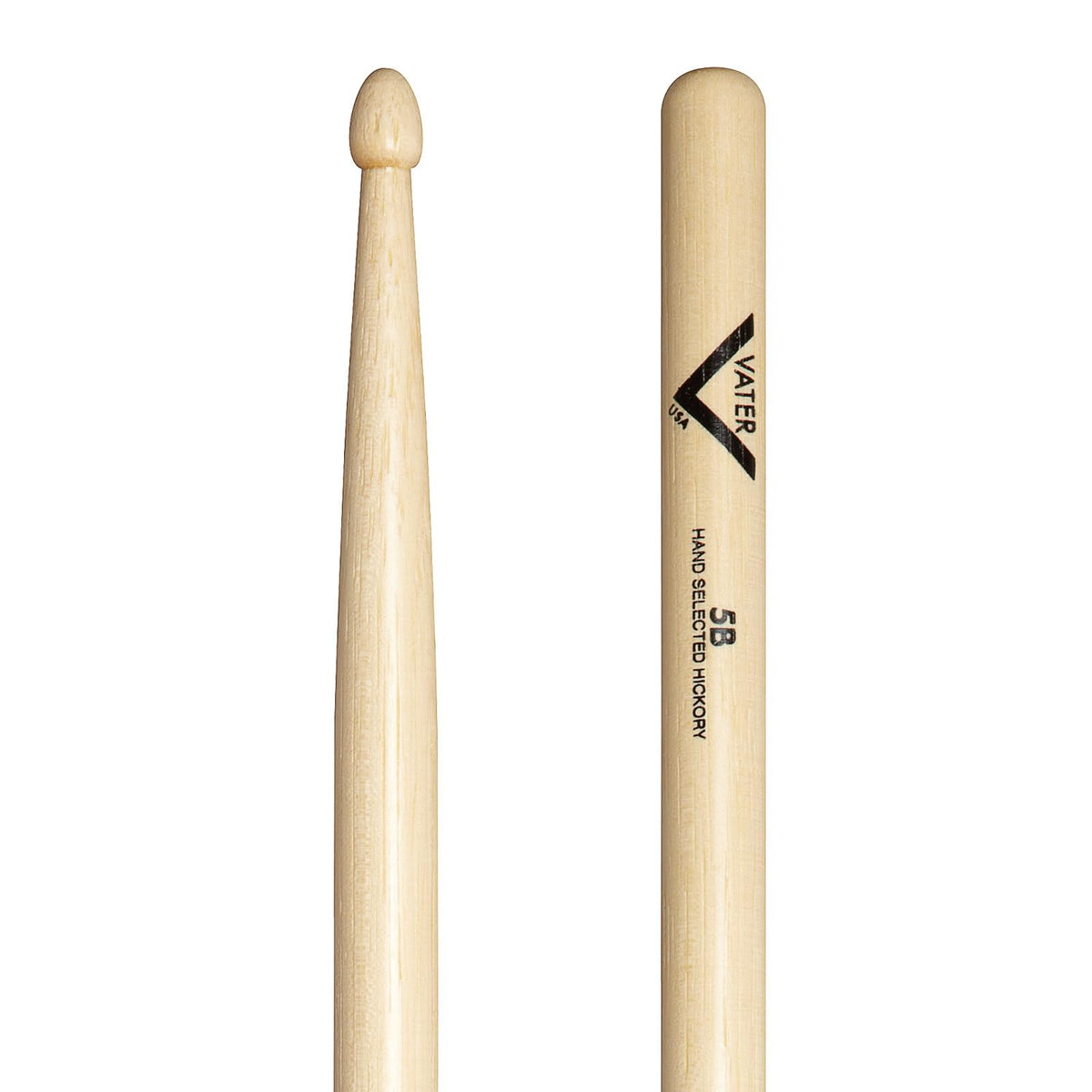 Vater 5B Wood Tip Hickory Drum Sticks, Pair