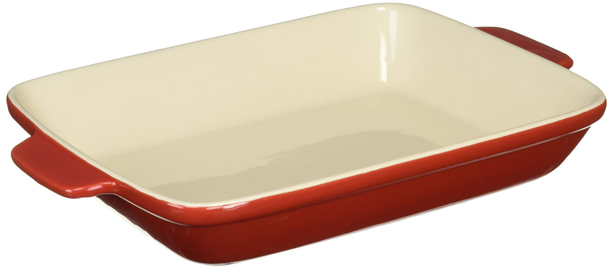 Pearl Metal L-1825 Square Plate, 10.2 x 7.9 inches (26 x 20 cm), Heat Resistant, Red, Oven Chef