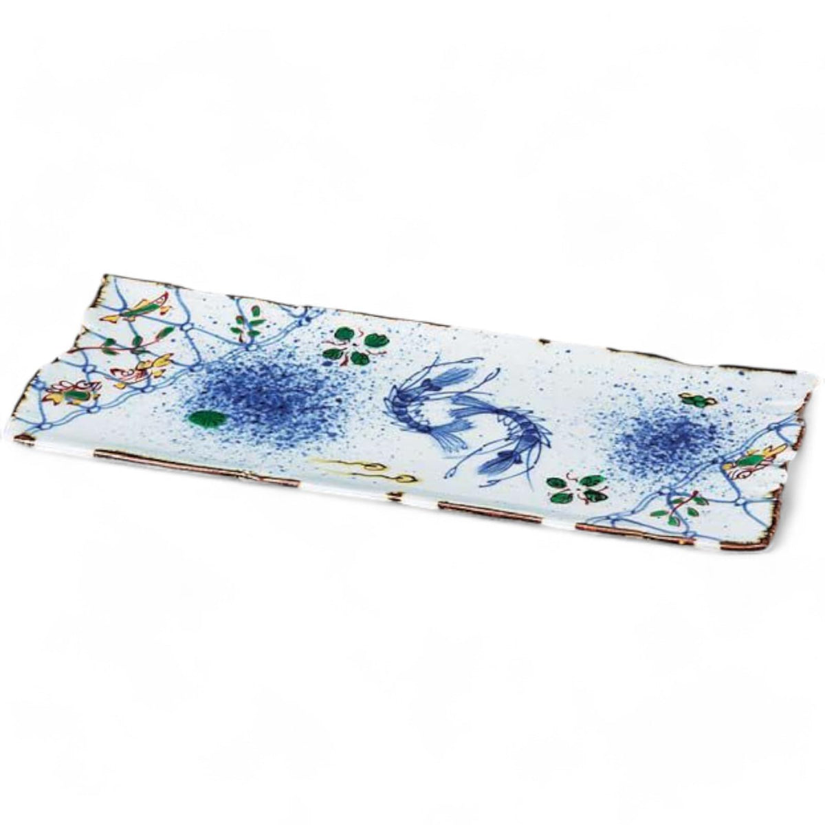匠美風(Sho Bifu) Takumikaze Arita Ware Sashimi Plate, Shrimp Mesh Driftwood, 9 Inch (9 cm) Baking Dish, Made in Japan