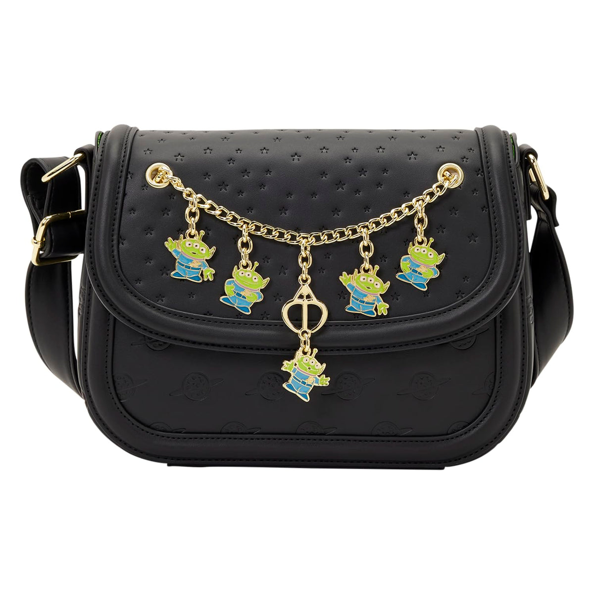 Loungefly Disney: Pixar- Toy Story 5 - Aliens - Enamel Charms on Chain- Adjustable Shoulder Strap Crossbody Bag with Charms - Gifts for Kids & Adults - Collectible Bags