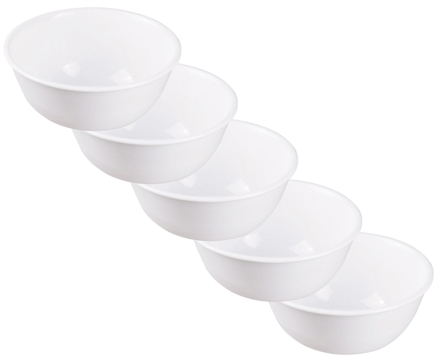Corelle CP-9638 Plate Plate, Outer Diameter 4.9 x Height 2.4 inches (12.5 x 6 cm), Shatter-Resistant, Lightweight, Winter Frost White, Variety Bowl, Set of 5
