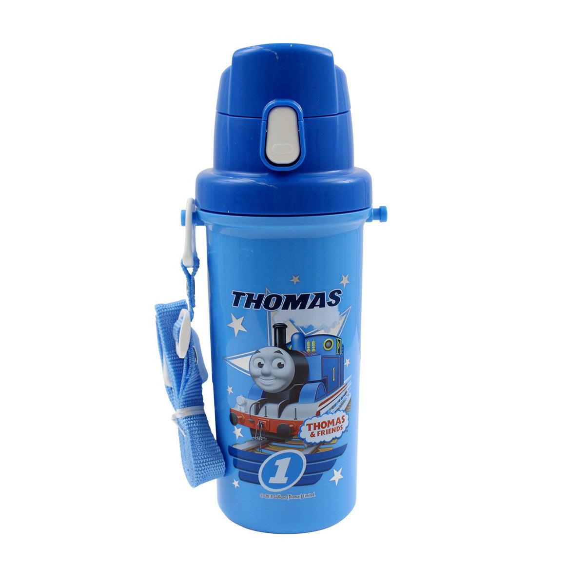 Thomas the Tank Engine Bottle with Push-Button Cover and Carrying Strap (Japan Import)