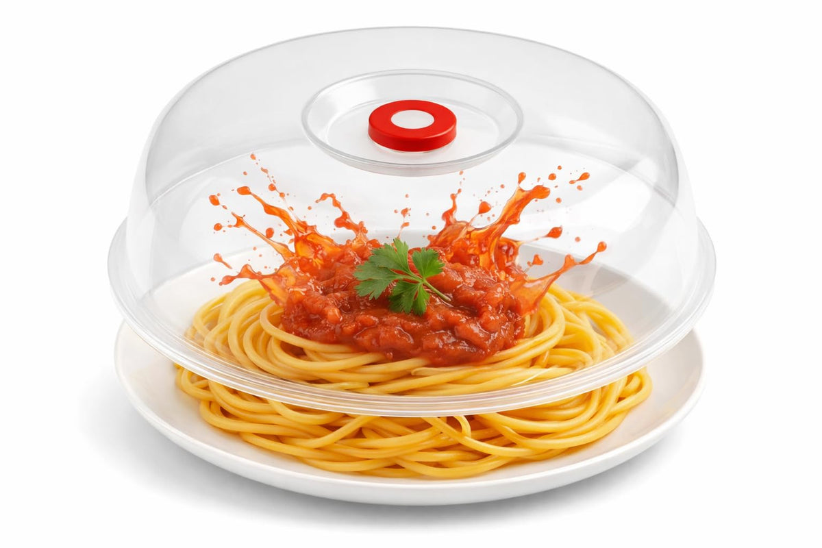 JapanBargain Microwave Plate Cover with Steam Vent, Easy Grip Splatter Guard Lid for Food Reheating, BPA-Free Plastic Dishwasher Safe, Made in Japan, 9 Inch