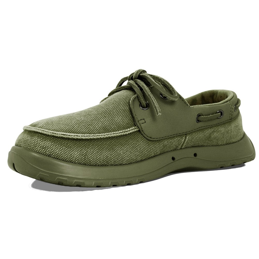 SoftScience The Cruise Canvas Men's Boating Shoes - Sage, Size 7