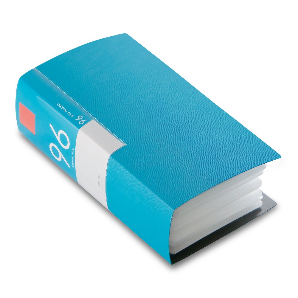 バッファロー Buffalo BSCD01F96BL CD & DVD File Case, Book Type, Holds 96 Sheets, Blue