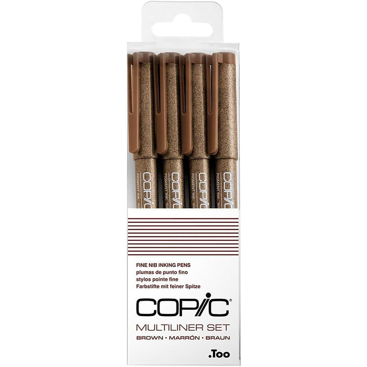 Copic Marker Multi Liner 4 Piece, Brown Set