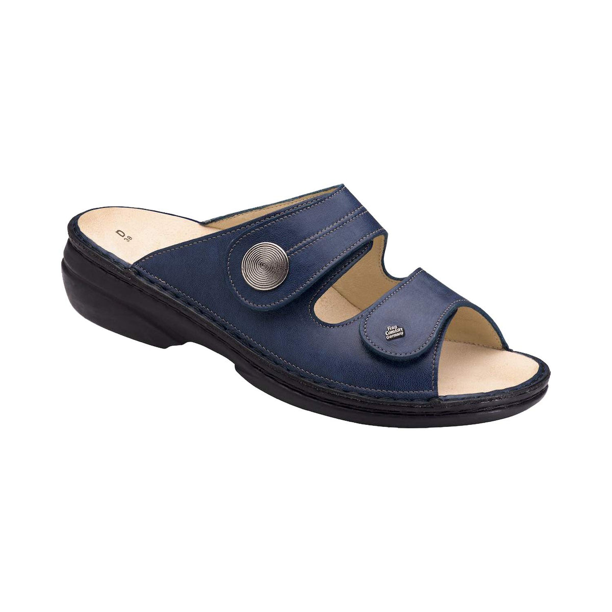 Finn Comfort Women's Wedge Heel Open Sandals Toe, Blue, 6 Women