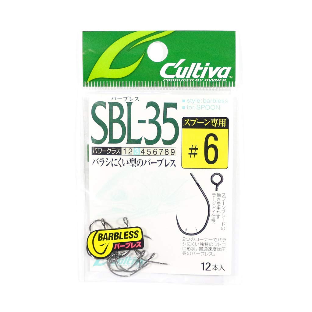 Owner SBL-35 Single 35 Barbless Hook 6 11607 Fishing Hook