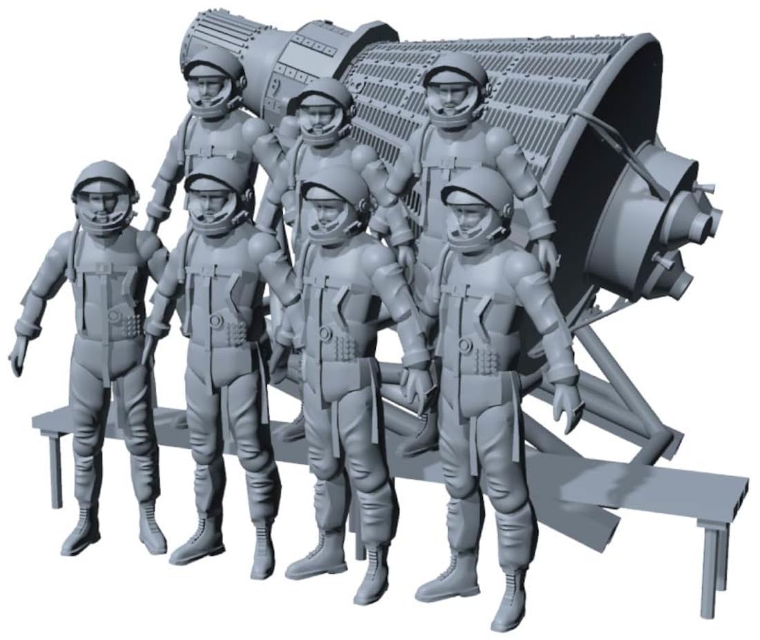 HMA 1/144 NASA Mercury Capsule + Mercury Seven Resin Kit M3-112 (Spaceship)