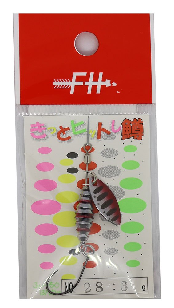 Field Hunter Spinner Surely Hit 34mm 3g Silver Red Zebra/Red Yamame #28 Lure
