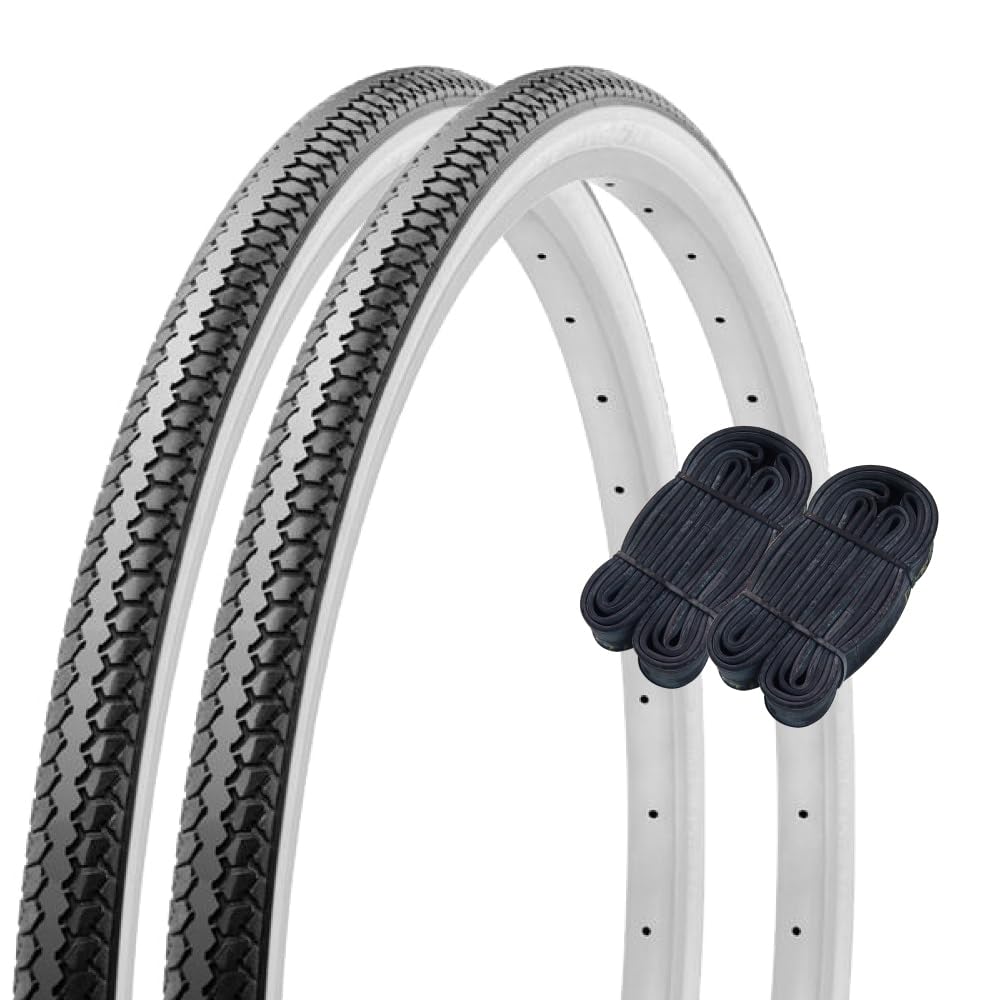 Shinko SR078 60149 24 Inch Bicycle Tire Tube, Set of 2 Pairs, 2 Rolls, 24 x 1 3/8, Black/White