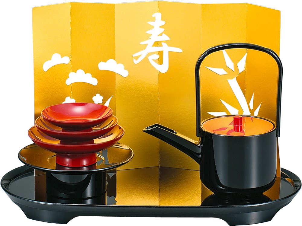 Oval New Year's spiced sake instrument set Kotobuki 15051-8
