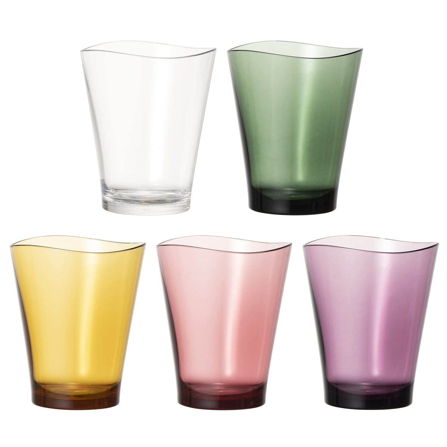 Prakira Unbreakable Glasses, Set of 5 Colors, Gift Box, 8.5 fl oz (240 ml), Microwave & Dishwasher Safe, Made in Japan, Outdoors, Children, Home Parties, Cute, Stylish, 5 Colors, Gift Box, Plastic,