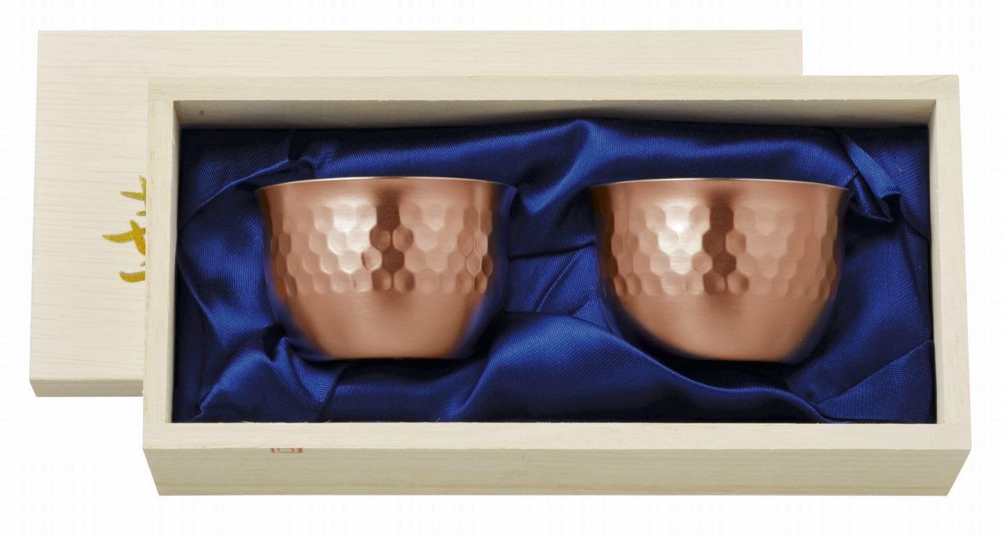 田辺金具(Tanabekingu) Tanabe Metal Eul 2815 Hammered Copper Mirror Paulownia Box Set of 2