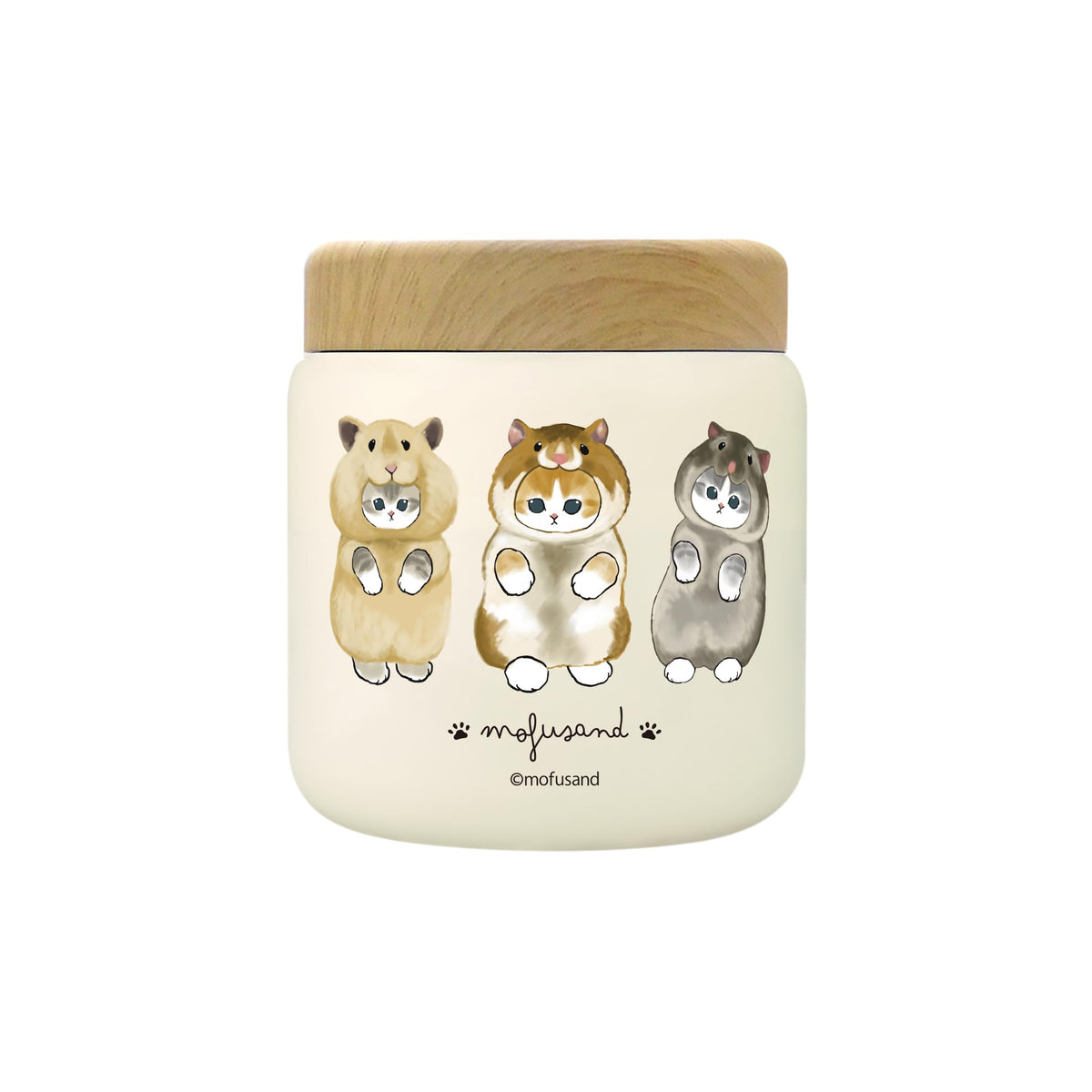 mofusand Vacuum Double Layer Stainless Steel Soup Pot, 10.1 fl oz (300 ml), Hamnyan, Lunch Jar, Thermal Insulated for Work or School Commutes, Cute, Cat 53-2154