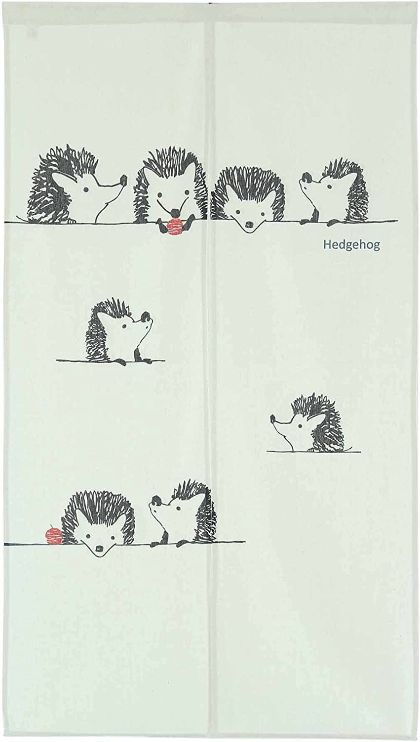 Narumikk Noren Japanese Style Doorway Curtain Tapestry, Hedgehog, 33.46x59.06(85x150cm), 09-071