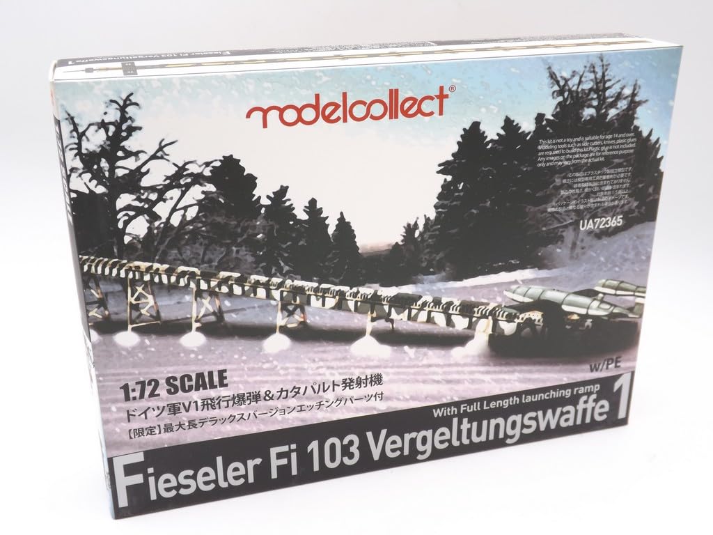 Model Collect UA72365 1/72 German Army V1 Flying Bomb & Catapult Launcher (Limited) Max Length Deluxe Version with Etched Parts Plastic Model Molded Color