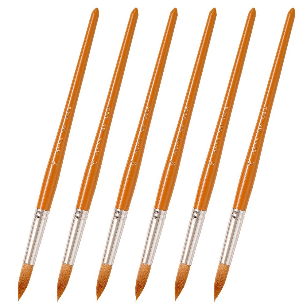 Van Gogh Neo Sebron Round Watercolor Brush No. 20 GNEO-WR #20 (6), 6 Pieces