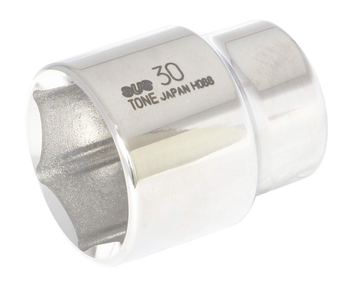 Stainless Steel 1/2" Drive 6 Point Metric Socket (S4V-30)