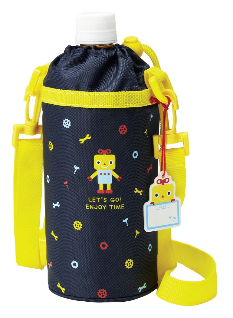 トルネ Torune P-3222 Plastic Bottle Cover, Holder, Case, Cold Insulation, Shoulder Bag, 16.9 fl oz (500 ml), Robot