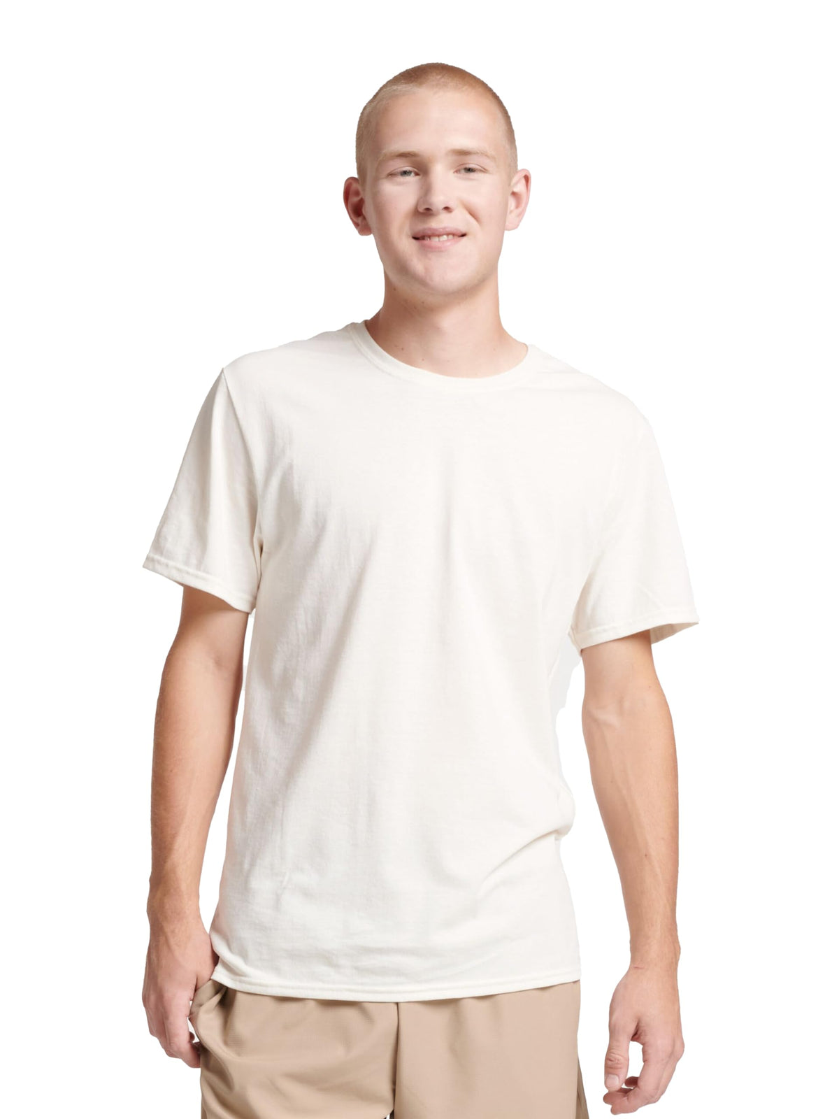 Russell Athletic Mens Cotton Performance Short Sleeve T-Shirt T Shirt, Vinatge White, Large
